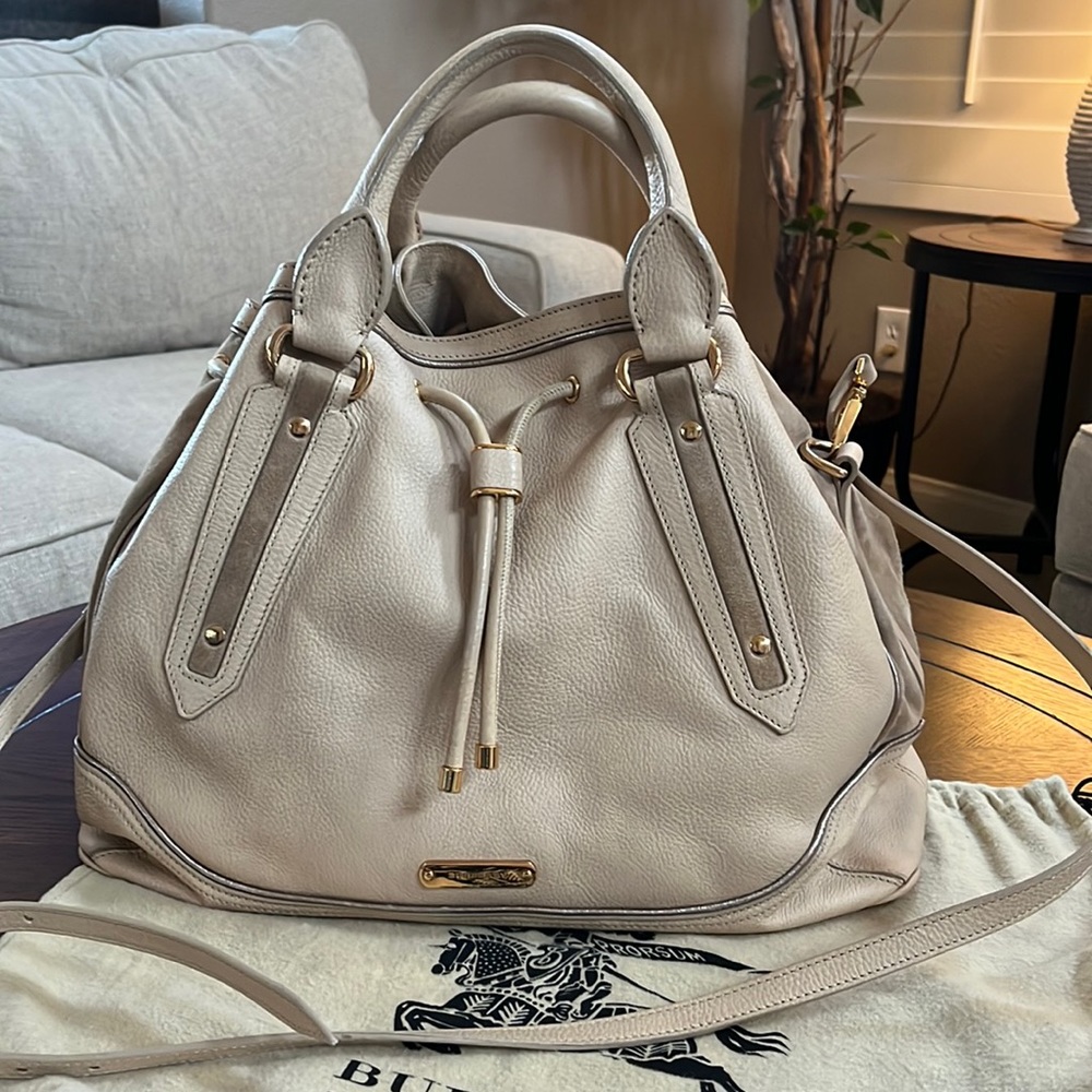 Burberry Earlsburn Winter Nude Grainy Leather Tote